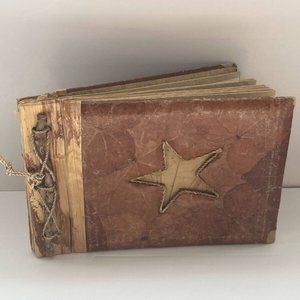 Photo Album Book Made From Leaf's, Stick, Bamboo, String Hand Made Book
